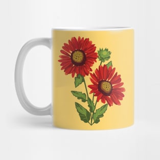 Gaillardia Arizona Red Shades. Flowers illustration Mug